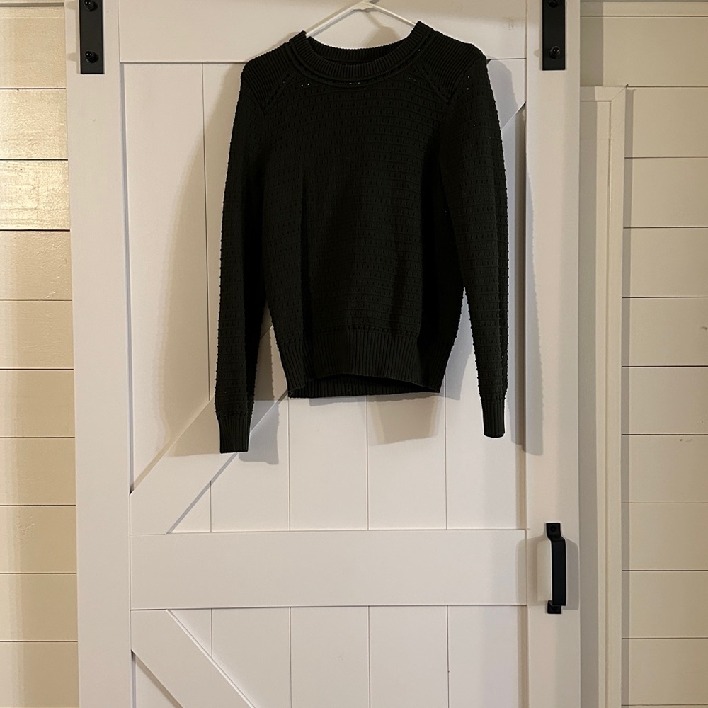 LOFT Dark Green Crew Neck Sweater
